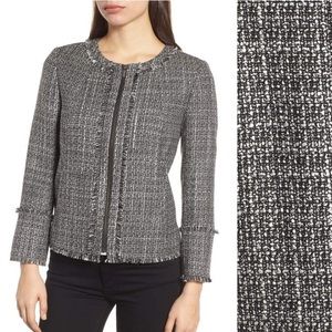 Emerson Rose NWT Black White Tweed zip up jacket